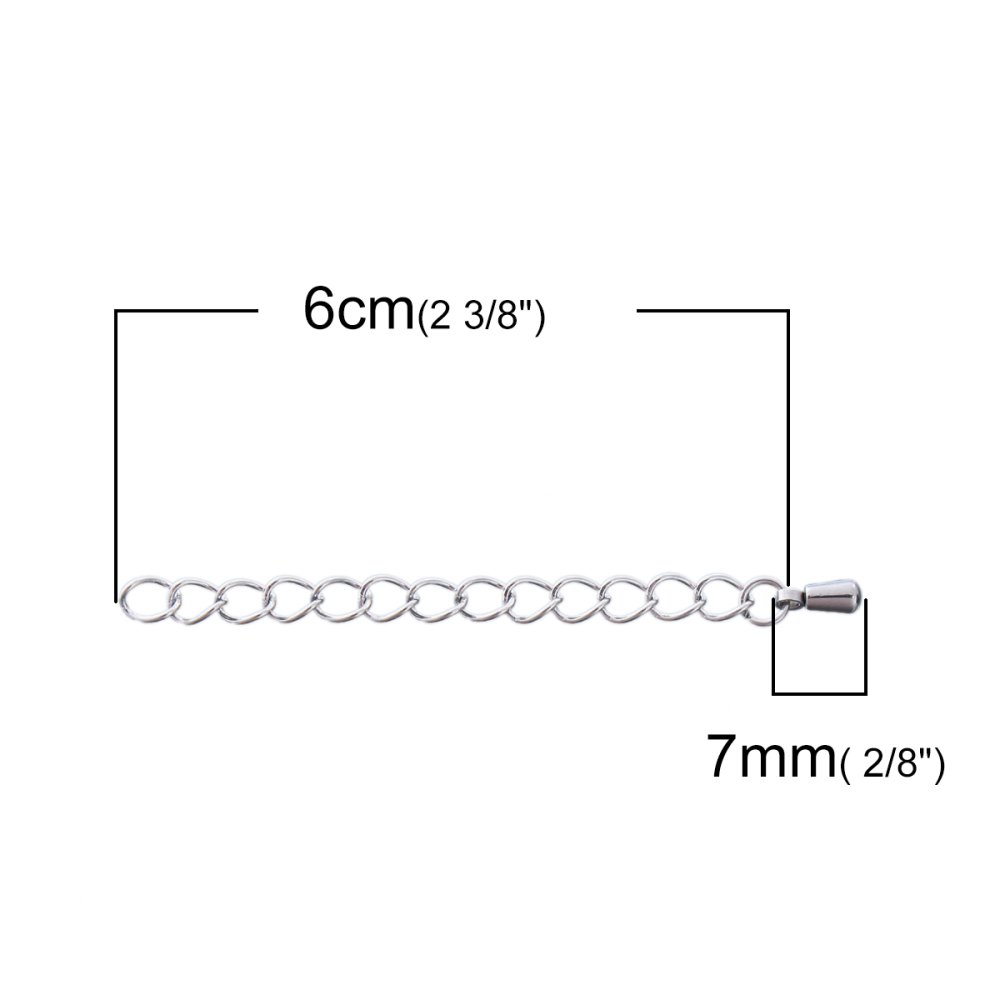 Stainless Steel Necklace Extension Chain 6 cm N°02