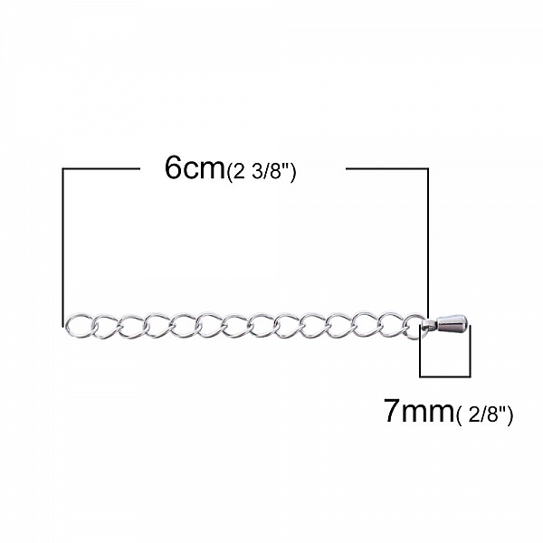 Stainless Steel Necklace Extension Chain 6 cm N&deg;02