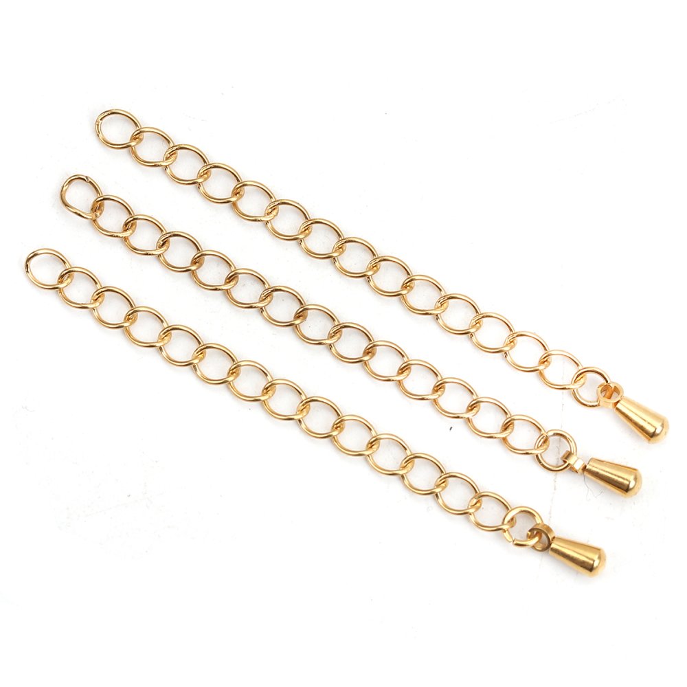 Stainless Steel Necklace Extension Chain 6 cm N°03 Gold