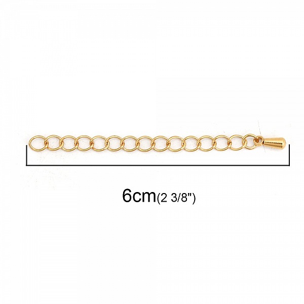 Stainless Steel Necklace Extension Chain 6 cm N&deg;03 Gold