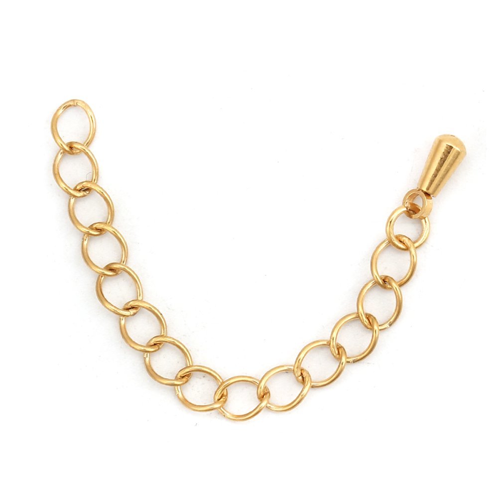Stainless Steel Necklace Extension Chain 6 cm N°03 Gold