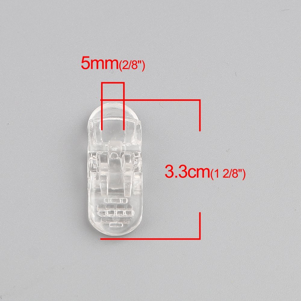 Clips Transparent mask 3.3cm x 1.3cm x 2 pieces