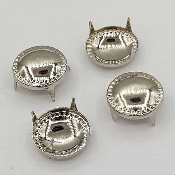 Clous rivet &agrave; griffes Rond 13 mm Argent 10 pi&egrave;ces