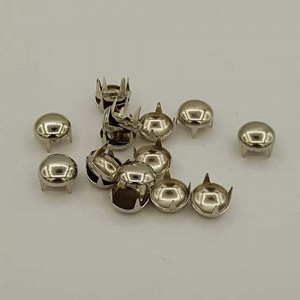 Clous rivet &agrave; griffes Rond 08 mm Argent 20 pi&egrave;ces
