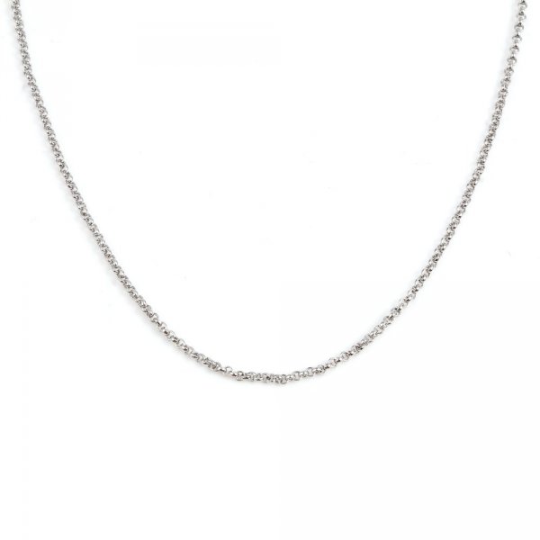 Collier Chaine N&deg;03 Plaqu&eacute; Platine Maille For&ccedil;at 45 cm