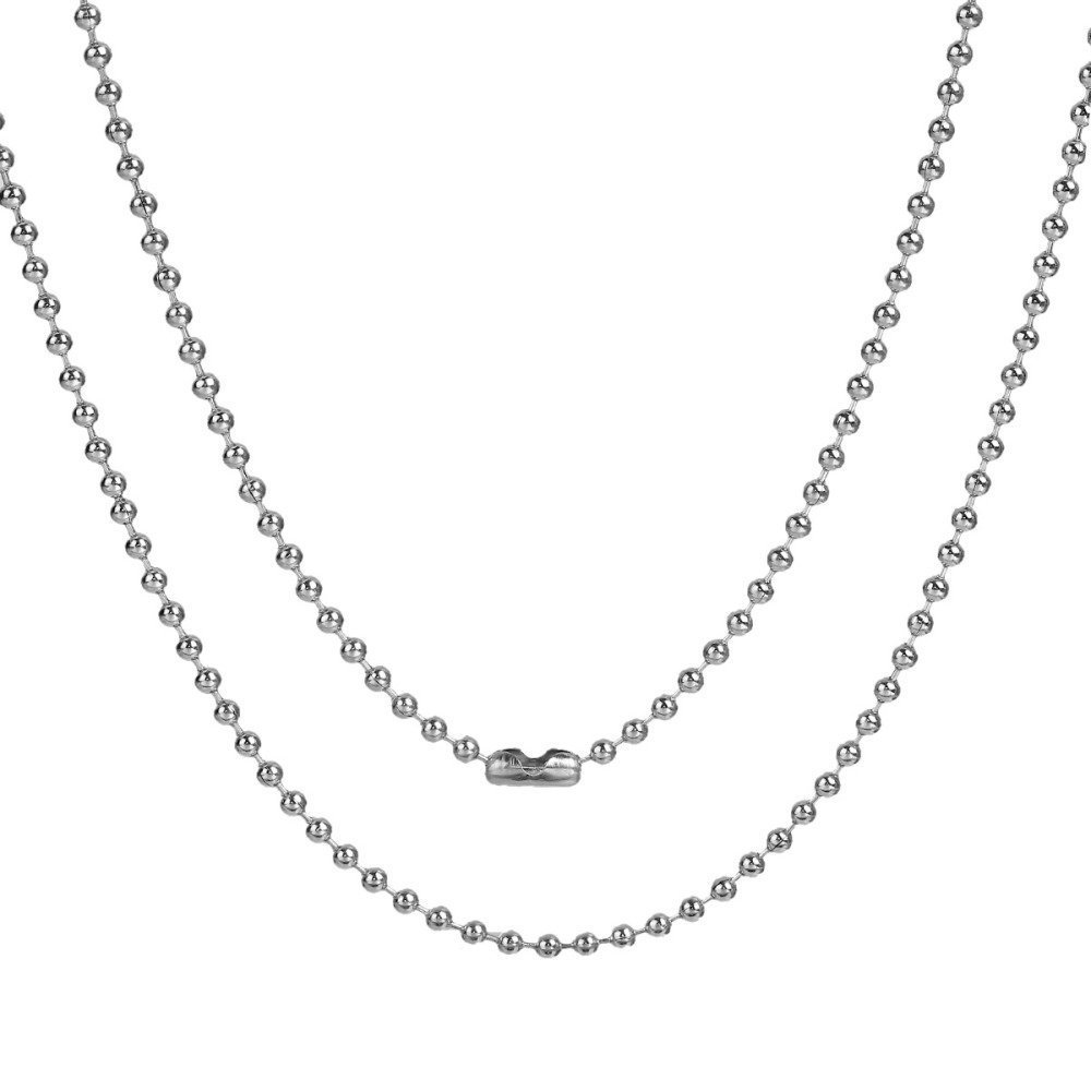 Necklace N°02 ball chain 304 stainless steel of 60 cm -2mm