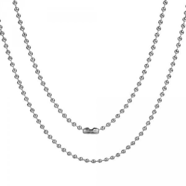 Necklace N&deg;02 ball chain 304 stainless steel of 60 cm -2mm