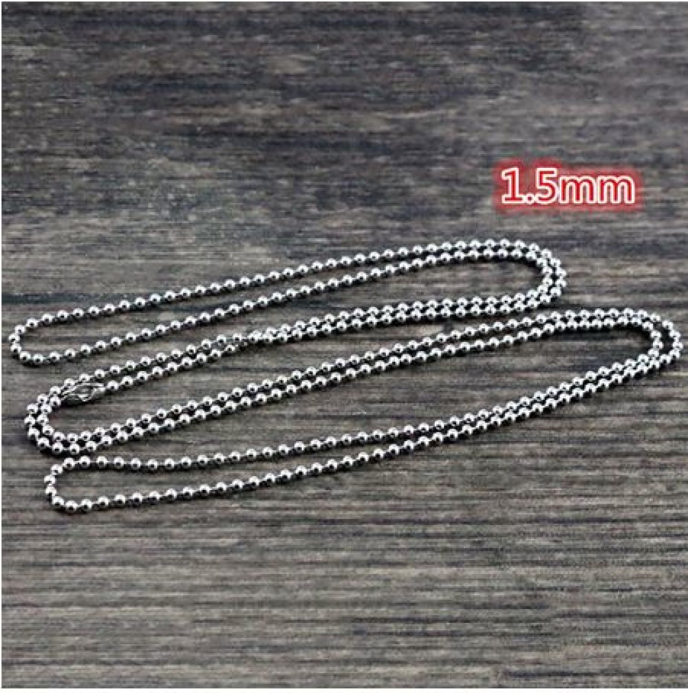 Collier N°03 chaîne boule 304 acier inoxydable de 70 cm - 1.5mm