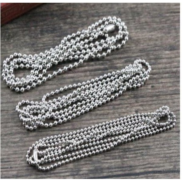 Necklace N&deg;03 ball chain 304 stainless steel of 70 cm - 2mm