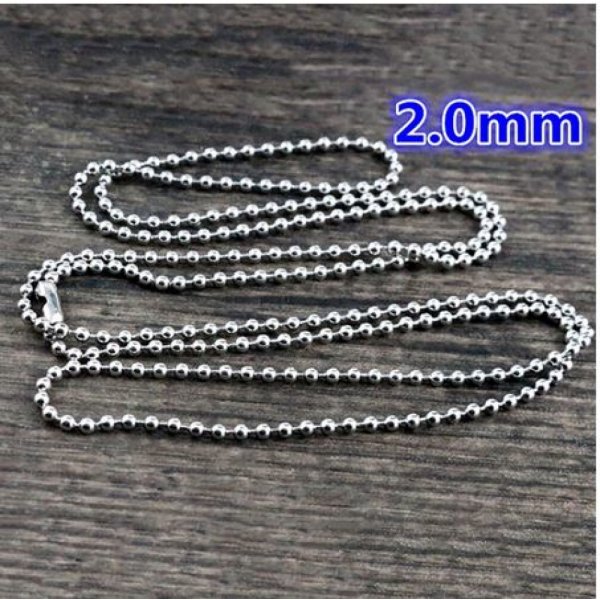 Necklace N&deg;03 ball chain 304 stainless steel of 70 cm - 2mm