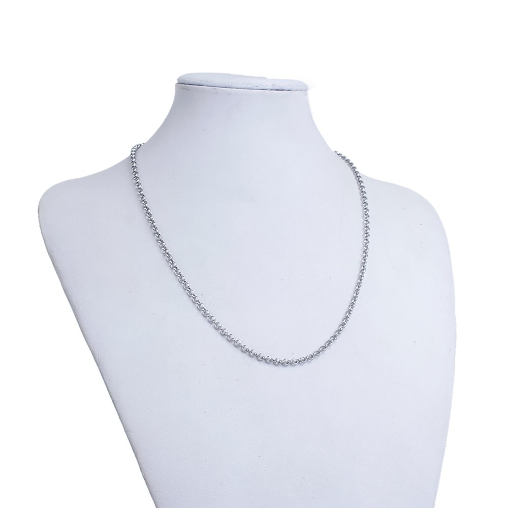 Necklace N°04-02 in stainless steel mesh Jaseron of 51 cm