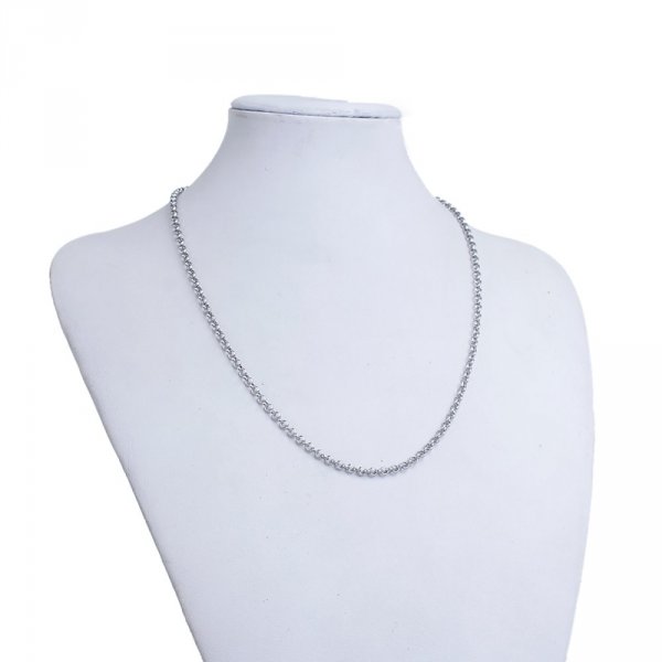 Necklace N&deg;04-02 in stainless steel mesh Jaseron of 51 cm
