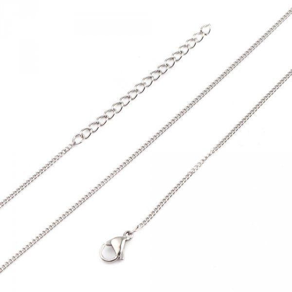 Necklace N&deg;05-02 in stainless steel mesh horse of 45 cm