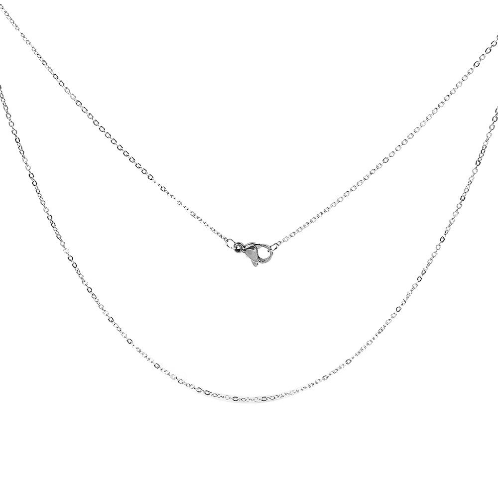 Necklace N°06-00 in stainless steel, 46 cm long