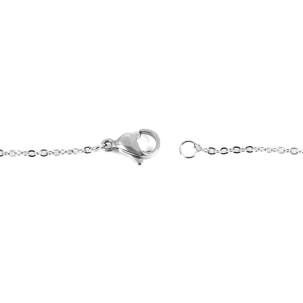 Necklace N°06-00 in stainless steel, 46 cm long