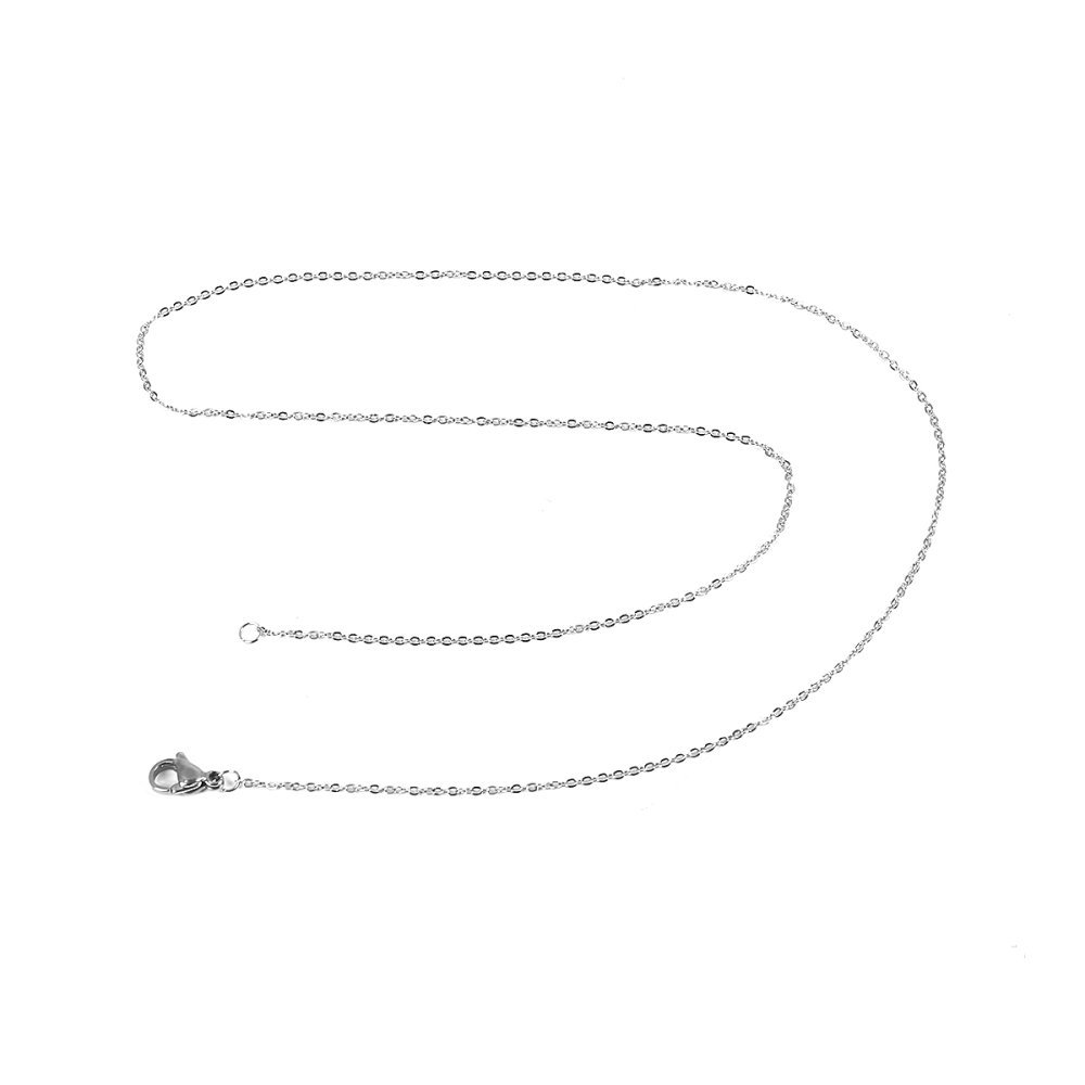 Necklace N°06-00 in stainless steel, 46 cm long