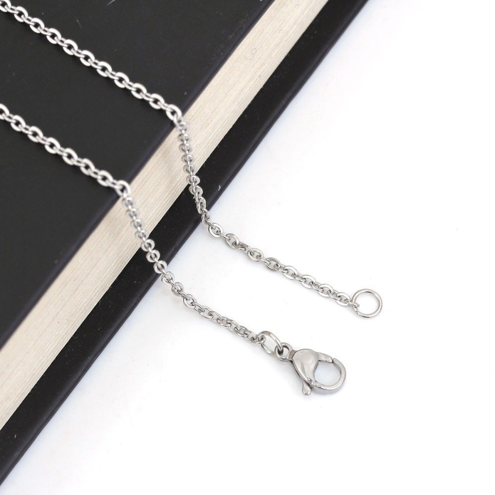 Necklace N°06-01 in stainless steel, 45.5 cm