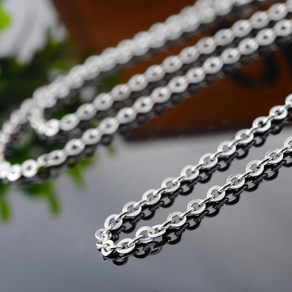 Necklace N°06-04 in stainless steel, 45 cm long