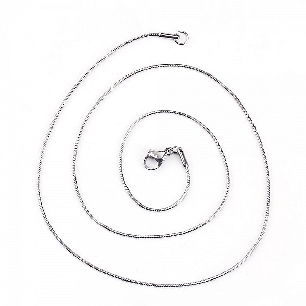 Necklace N&deg;09 in stainless steel snake mesh of 51 cm