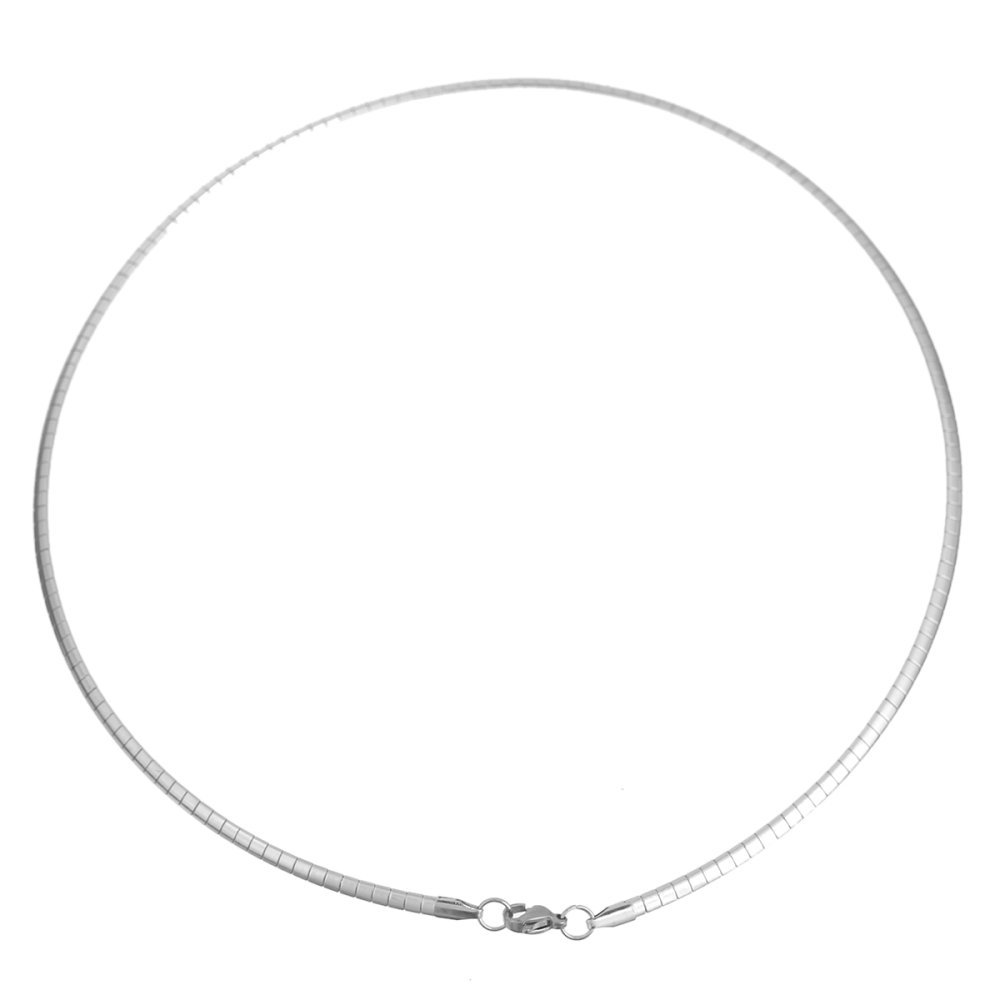 Necklace N°10 stainless steel rectangular mesh of 45 cm