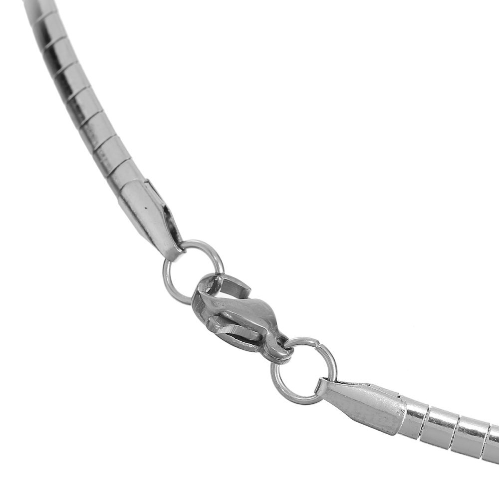 Necklace N°10 stainless steel rectangular mesh of 45 cm