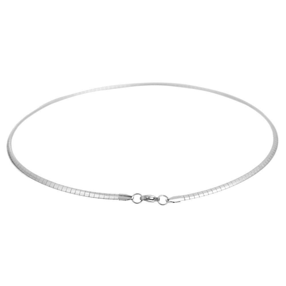 Necklace N°10 stainless steel rectangular mesh of 45 cm