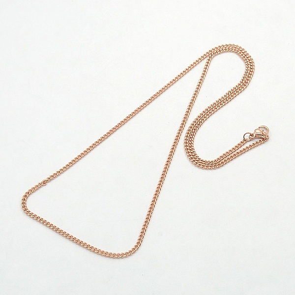 Necklace N&deg;14 in stainless steel 50 cm (22") Pink gold
