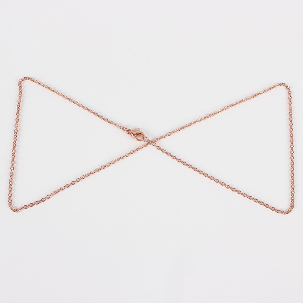 Necklace N°15 in stainless steel 45 cm (18") Pink gold