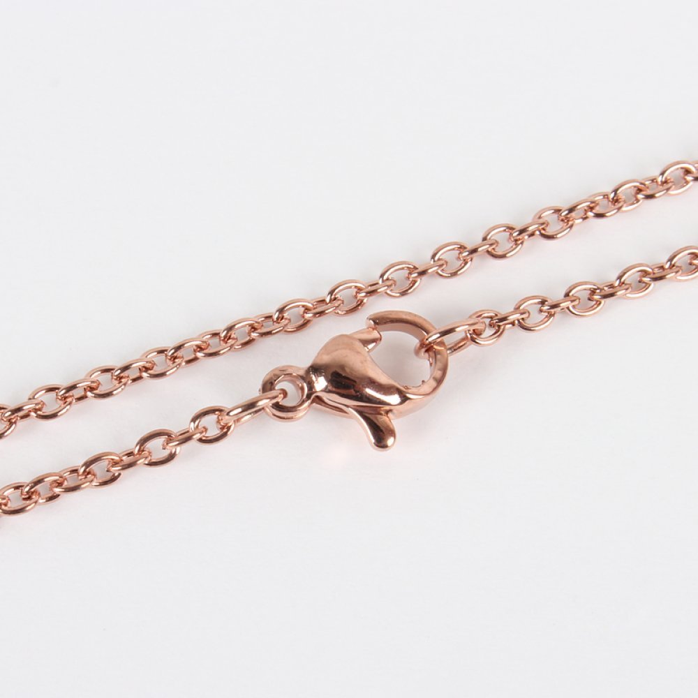 Necklace N°15 in stainless steel 45 cm (18") Pink gold