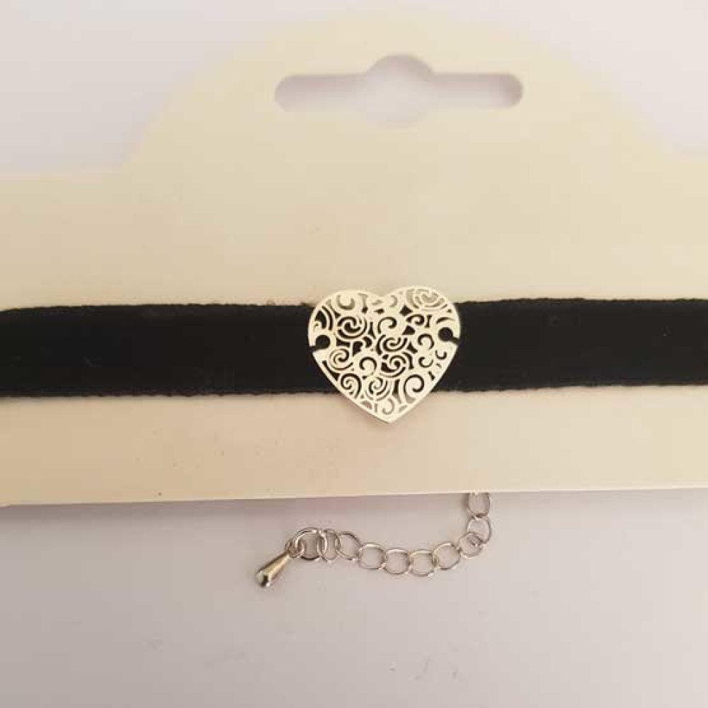 Collier Ras De Cou Velours Noir N°01