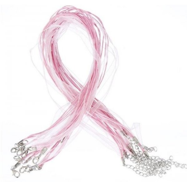 Necklace with organza ribbon N&deg;03 and waxed cord