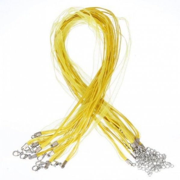 Necklace with organza ribbon N&deg;05 and waxed cord