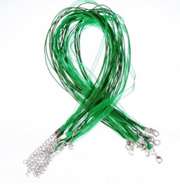 Necklace with organza ribbon N&deg;09 and waxed cord