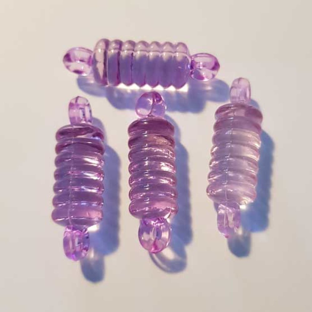 Connecteur Intercalaire ressort 34 x 10 mm Mauve 01 Plastique