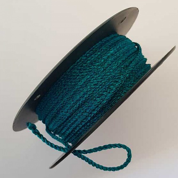 Cordon Rond Tress&eacute; 2 mm Bleu N&deg;07