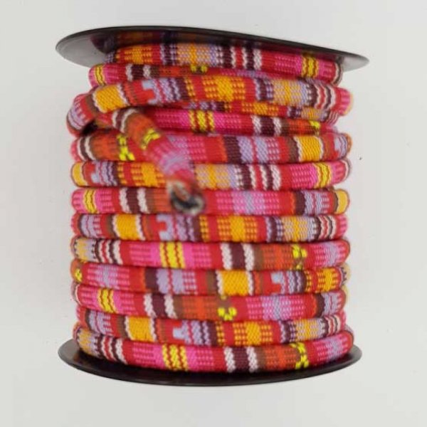 Round spaghetti cord N&deg;01 Pink x 1 meter