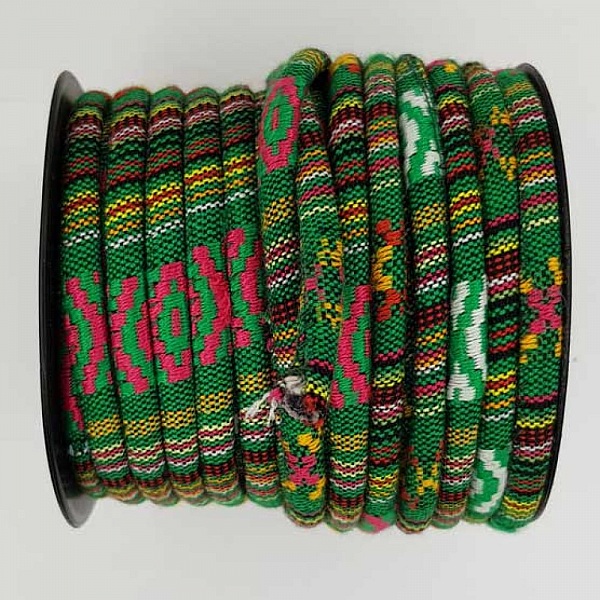 Round spaghetti cord N&deg;01 Green x 1 meter