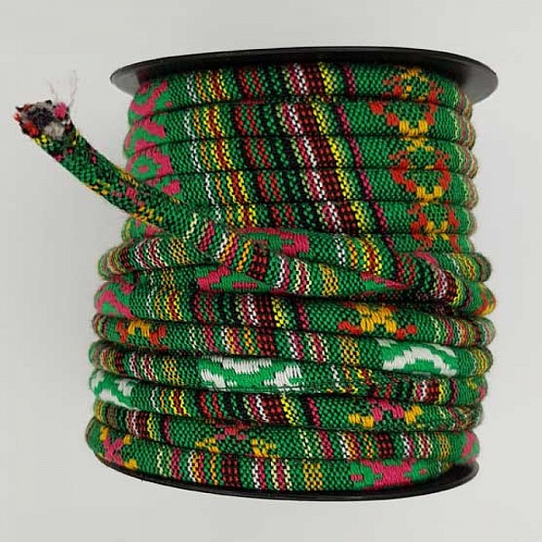 Round spaghetti cord N&deg;01 Green x 1 meter