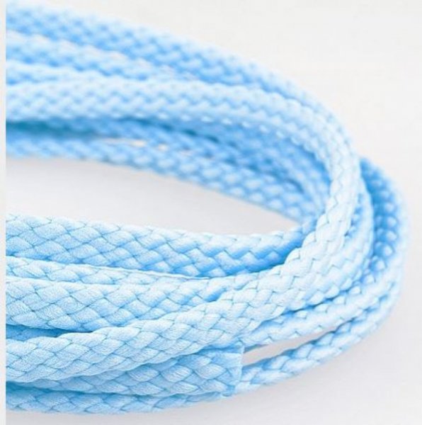Cordon tress&eacute; 06 mm Bleu ciel x 1 m&egrave;tre