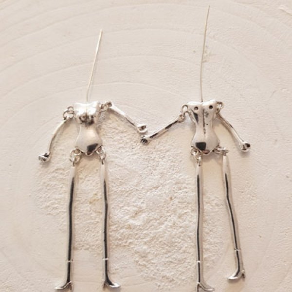 Silver metal doll body 12.5 cm