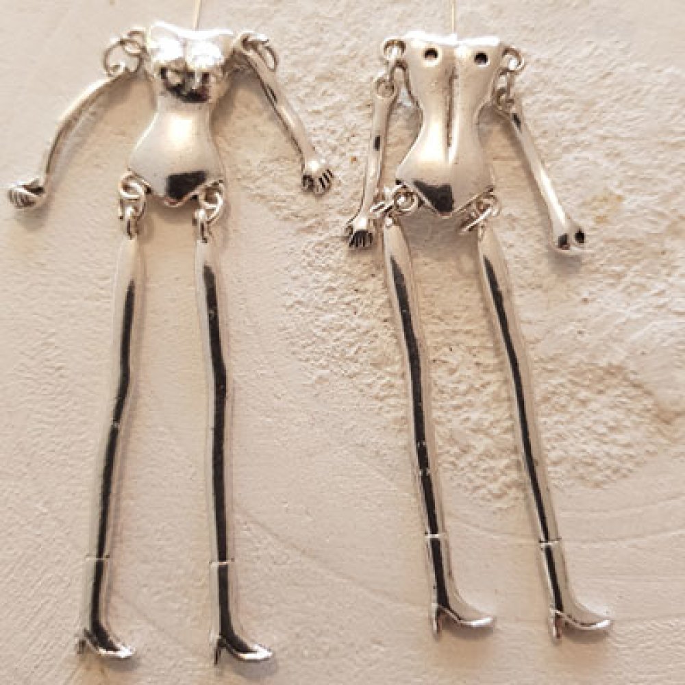 Silver metal doll body 12.5 cm