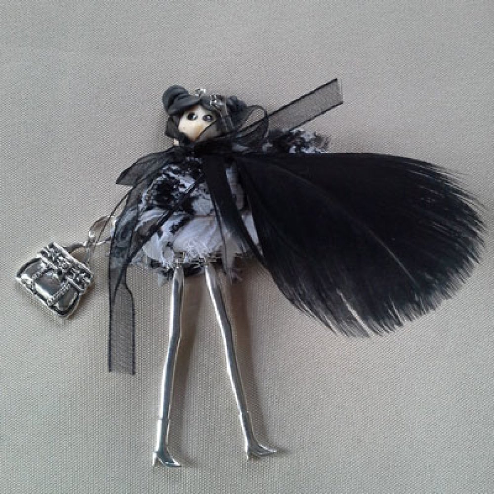 Silver metal doll body 12.5 cm