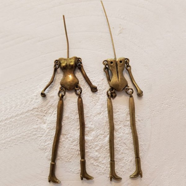 Doll's body in metal Bronze color 12.5 cm