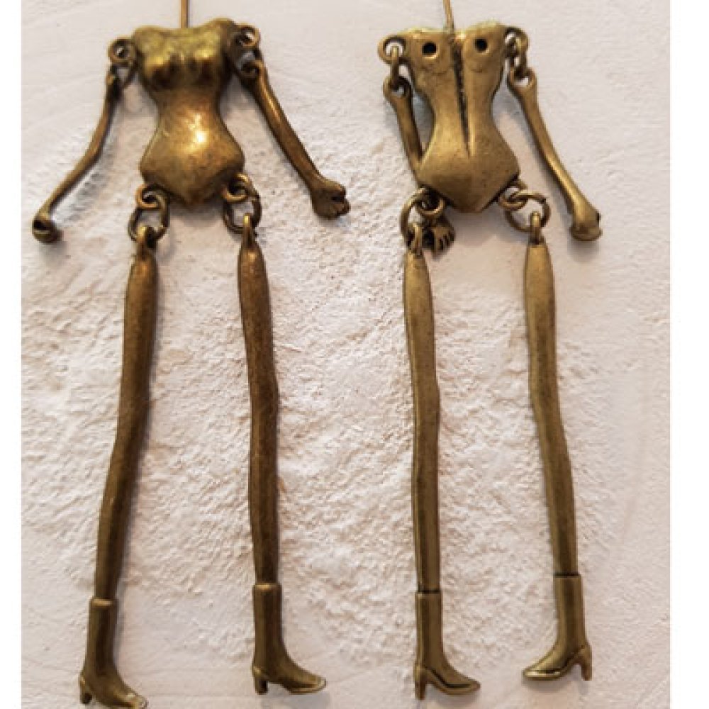 Doll's body in metal Bronze color 12.5 cm