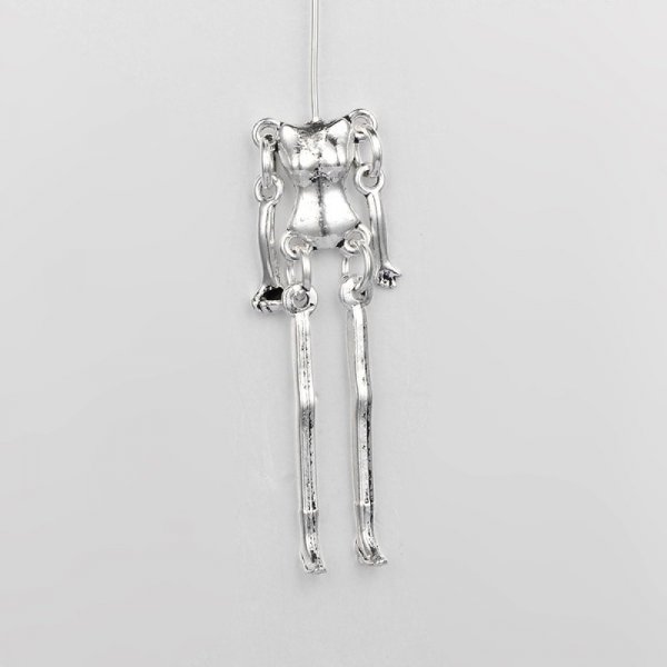 Silver metal doll body 9 cm