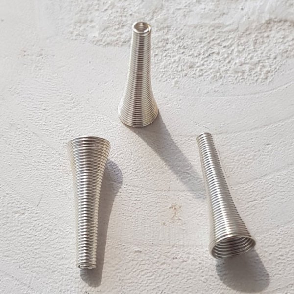 Spiral Cone Cup N&deg;01 X 2 Pieces Silver.
