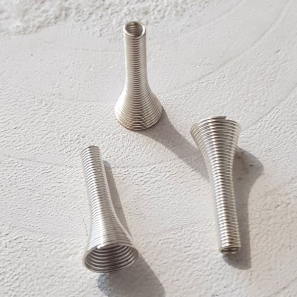 Spiral Cone Cup N&deg;02 X 2 Pieces Silver.