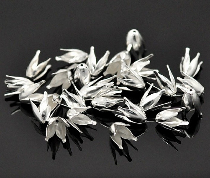 Iron Alloy Bowl Silver Flower x 200