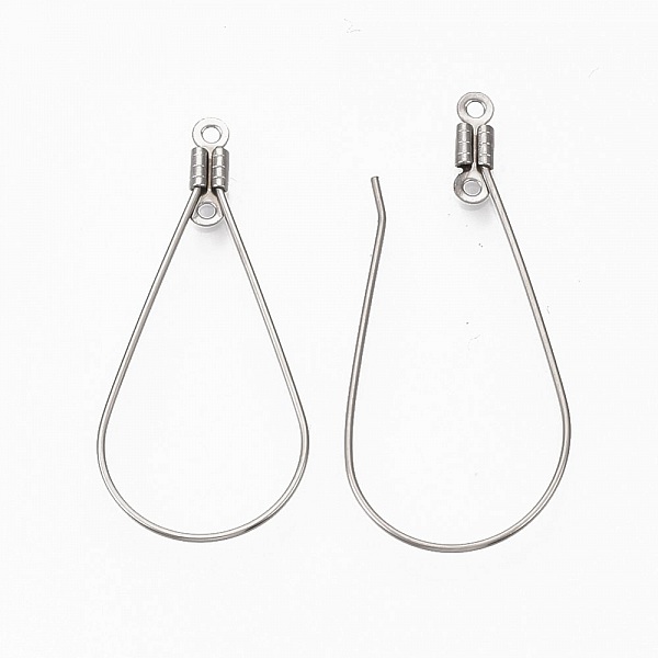 Creole oval stainless steel 17x37 mm silver x 2