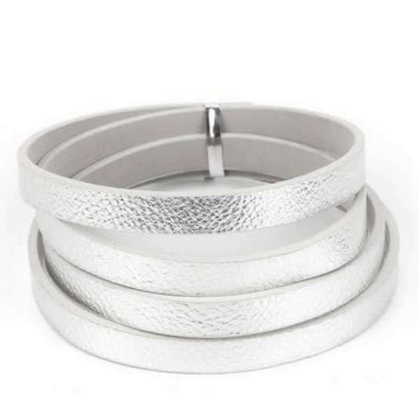 Leather 10 mm Silver 1 meter